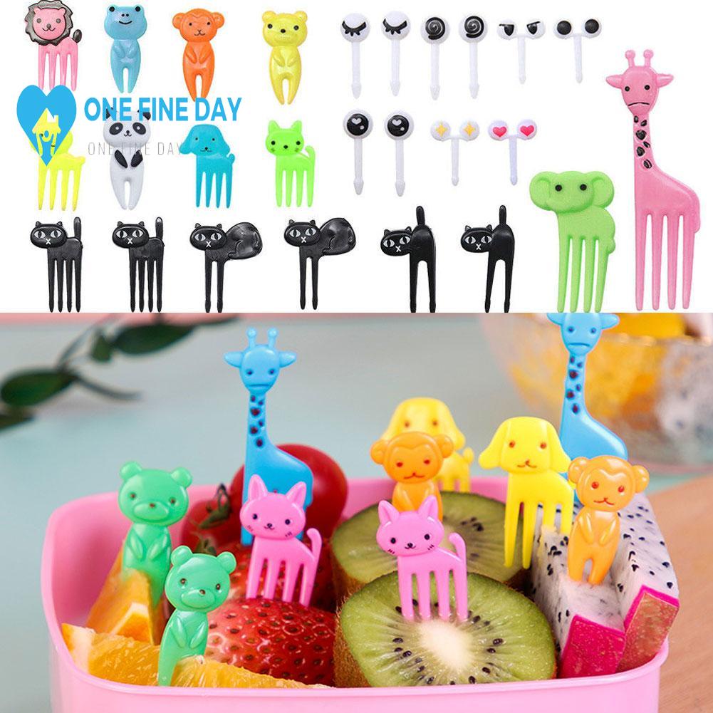 Bộ Nĩa Ăn Trái Cây Mini Bằng Nhựa Họa Tiết Hoạt Hình Động Vật Dễ Thương Phong Cách Nhật Bản H0J4