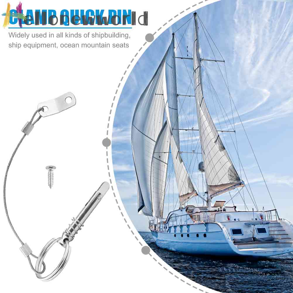Chốt Bản Lề Bằng Thép Không Gỉ Tháo Gỡ Nhanh Kèm Dây Buộc Cho Tàu Thuyền