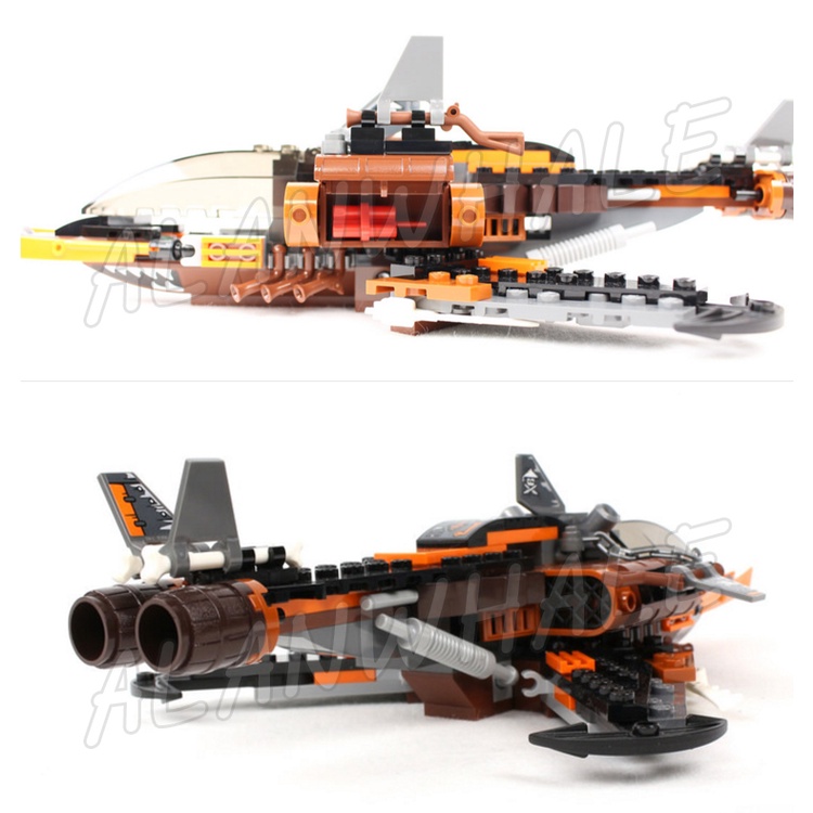 221 chi tiết Ninjago Máy bay Sky Shark Drone jetpack của Lloyd Flintlocke 10445 Đồ chơi lắp ráp cho trẻ em Bricks Tương thích với mô hình gạch 70601.