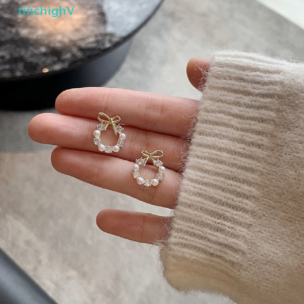 [TinchighV] Bông Tai Đính Ngọc Trai Giả Bằng Kim Loại Thanh Lịch Thời Trang Dự Tiệc Cưới Dành Cho Nữ [Mới]