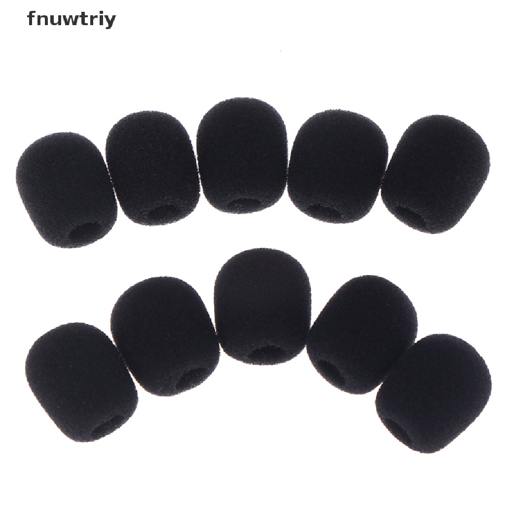 [fnuwtriy] 10pcs Practical Small Black Microphone Headset Windscreen Sponge Foam Mic Cover VN