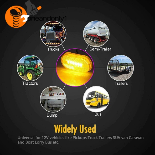 1 Cặp Đèn Xi Nhan 6 Bóng Led 12v Cảnh Báo Mở Rộng Gắn Hông Xe Hơi / Xe Tải