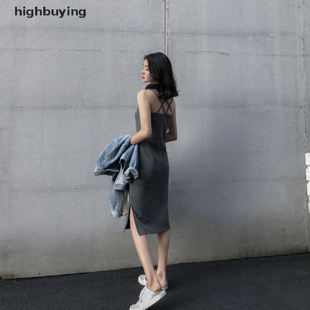 Đầm Hai Dây Hở Lưng Thời Trang Mùa Hè Quyến Rũ Cho Nữ