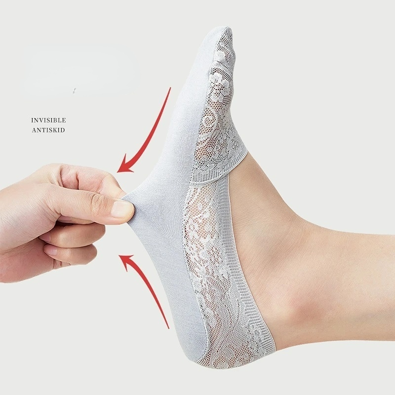 Vớ Thuyền Ren Hoa Mỏng Cổ Thấp Thoáng Khí Thời Trang Mùa Hè Cho Nữ