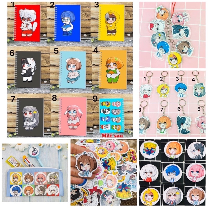 Combo 35 món hero team /set 35 món in hình hero team huy hiệu móc khoá Sticker ví bút sổ tay hero te