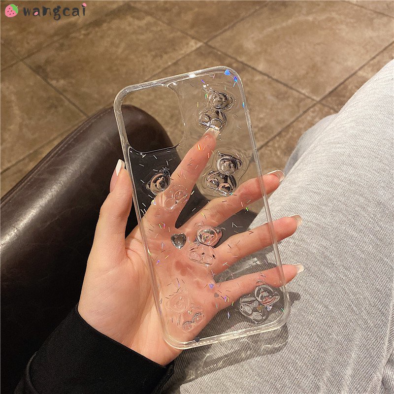 Ốp Điện Thoại Trang Trí Hình Gấu 3D Cho iPhone 14 Plus 13 12 Mini 11 Pro XS Max XR X 7 8 6 Plus