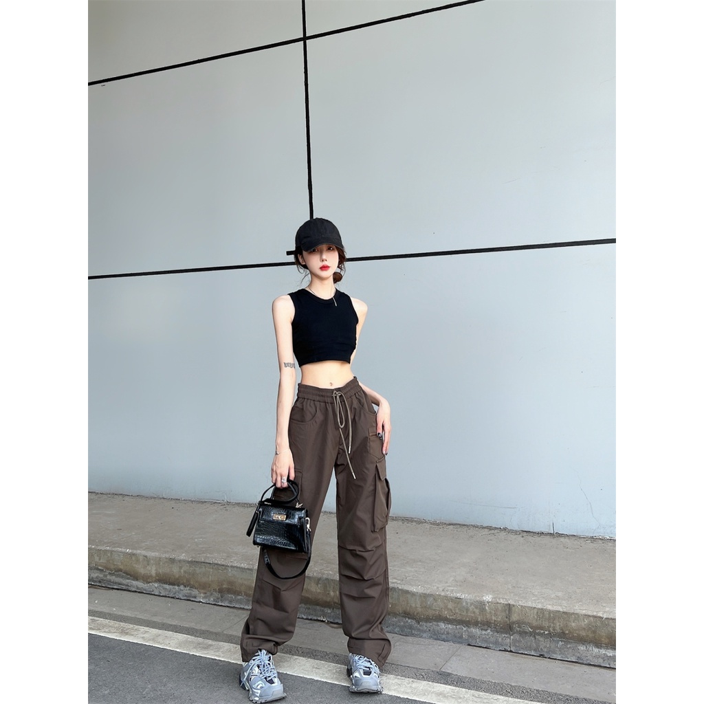 COZOKC Quần ống rộng Phong Cách hip hop Đường Phố Cho Nam