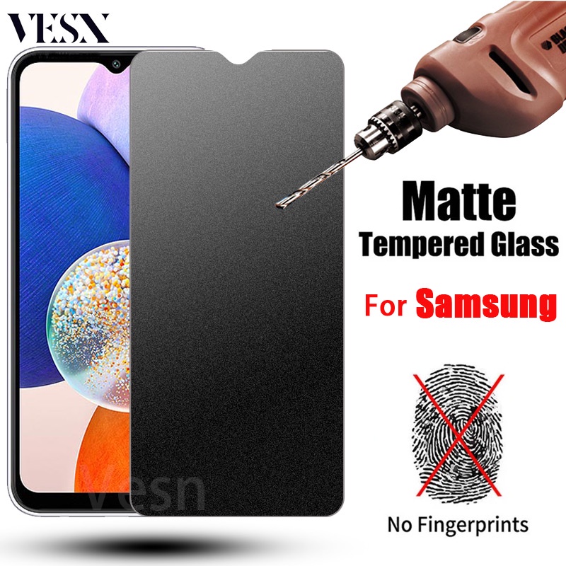 Kính cường lực chống vân tay mồ hôi màu nhám Cho Samsung ss Galaxy S23 FE A05 A05s A04 A04s A04e A14 A24 A34 A54 A74 A03 A03s A13 A23 A33 A53 A73 M14 5G 4G 2023