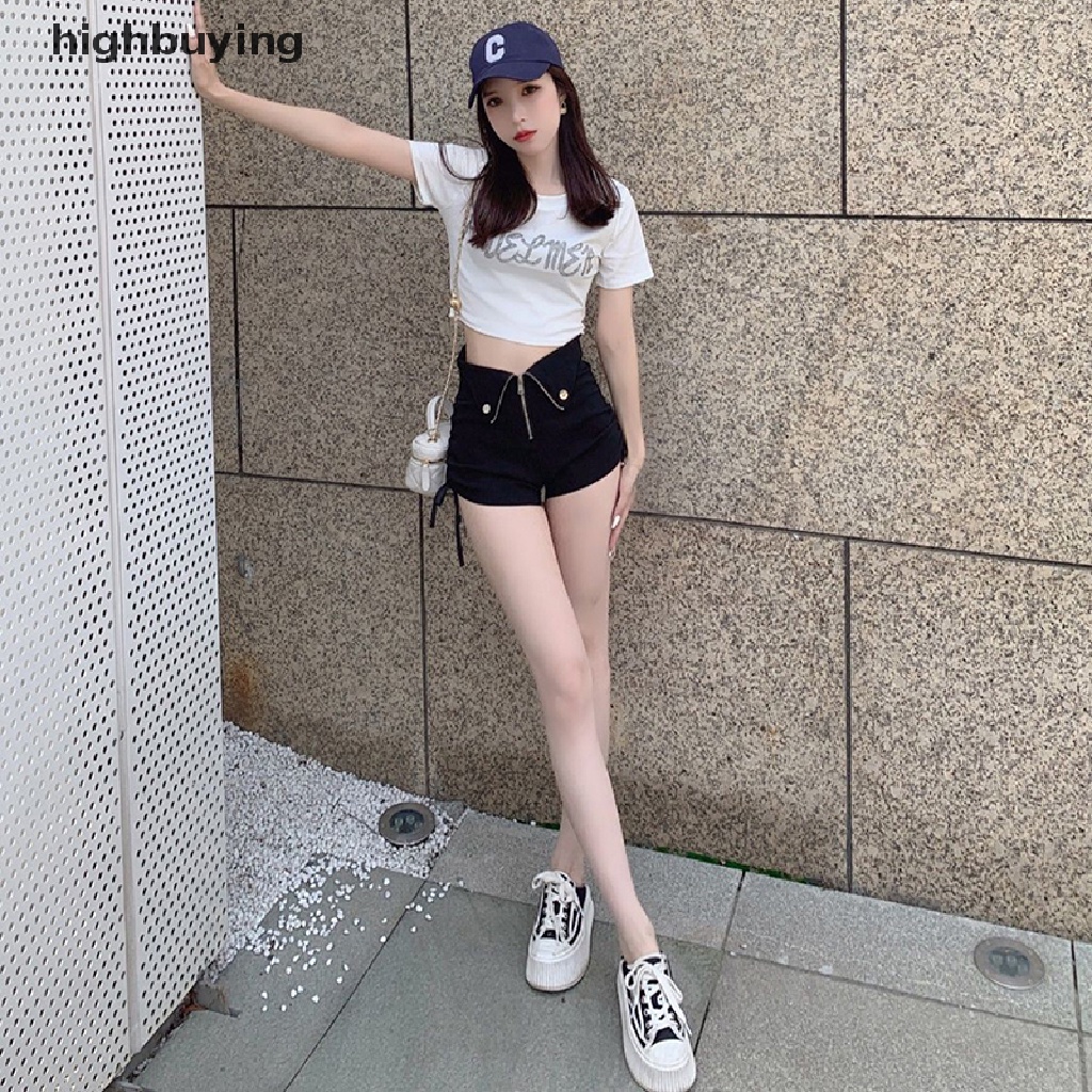 Hbvn Belle Quần Short Lưng Cao Ôm Dáng Thiết Kế Đường Phố Tối Giản Mùa Hè Causal Temper Youth Modish Cho Nữ
