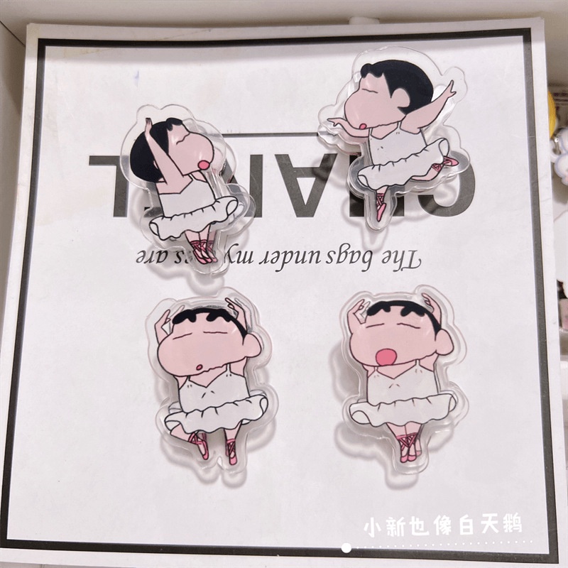 Kẹp Giấy Ghi Chú Bằng Acrylic Hai Mặt Hình Cậu Bé Bút Chì Shin-Chan