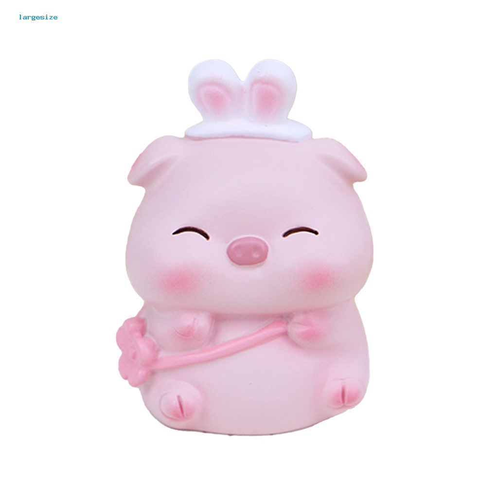 Tượng Heo Nằm Hoạt Hình Bằng Nhựa Resin Sáng Tạo Để Bàn Trang Trí