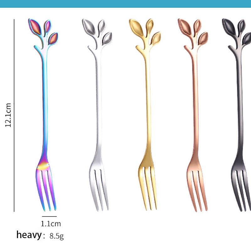Muỗng / Nĩa Bằng Thép Không Gỉ Hình Chiếc Lá Phong Cách Bắc Âu
