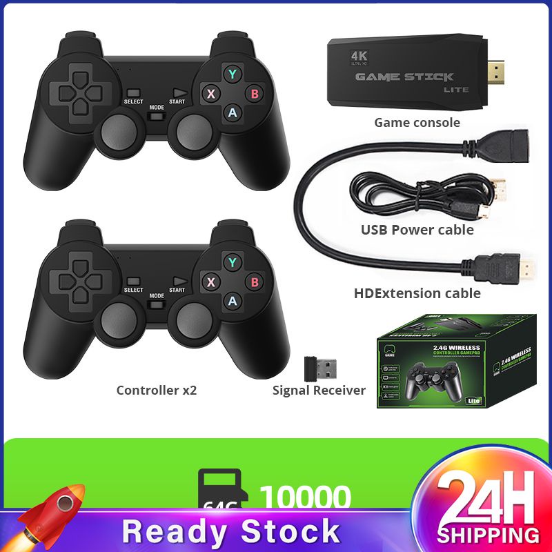 【Giảm Giá】máy Chơi Game Điện Tử M8 Bộ Điều Khiển Không Dây Kép 2.4G Tay Cầm Chơi Game 4K 10000 Trò Chơi Cổ Điển 32G/64Gb Cho Ps1/Fc/Gb/Gba/Gbc