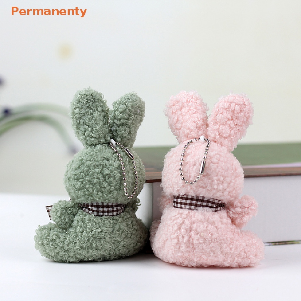 Thỏ Nhồi Bông Mềm Mại 11CM Đeo Nơ Dễ Thương