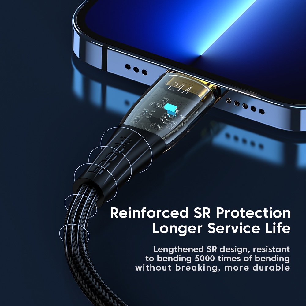 Dây Cáp Sạc Nhanh 12W 2.4A USB-10S Cho 11 12 13por