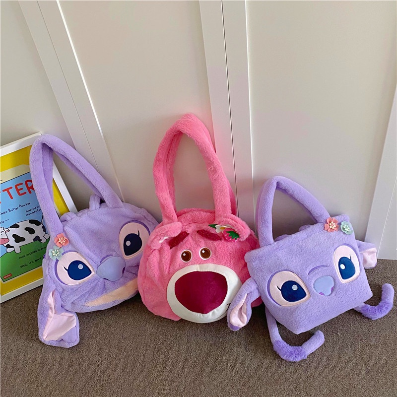 Túi xách đeo vai TENDER AFTERNOONS bằng vải bông hình gấu hoạt hình dễ thương cỡ lớn thời trang Hàn Quốc cho nữ