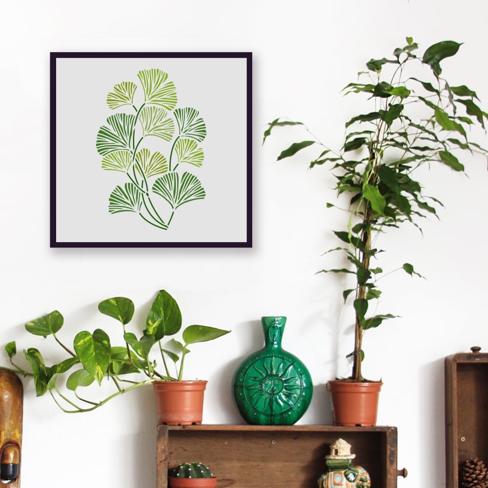1 Khuôn Vẽ Hình Lá Ginkgo Bằng Nhựa Kích Thước 29.7x21cm Có Thể Tái Sử Dụng