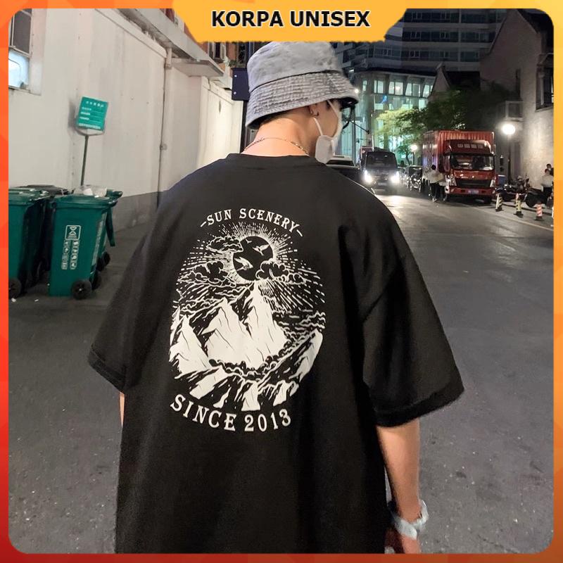 [ Ảnh Thật ] Áo thun tay lỡ form rộng in hình ngọn núi SUN SCENERY 2 - phông ulzzang oversize unisex nam nữ