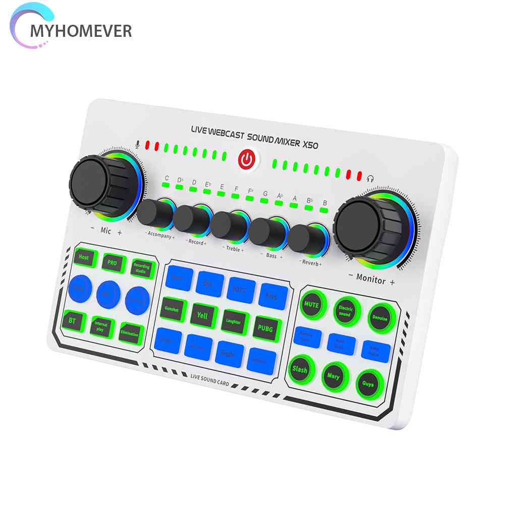 Thẻ Âm Thanh DJ Có Đèn LED RGB Cho Phát Sóng Trực Tiếp