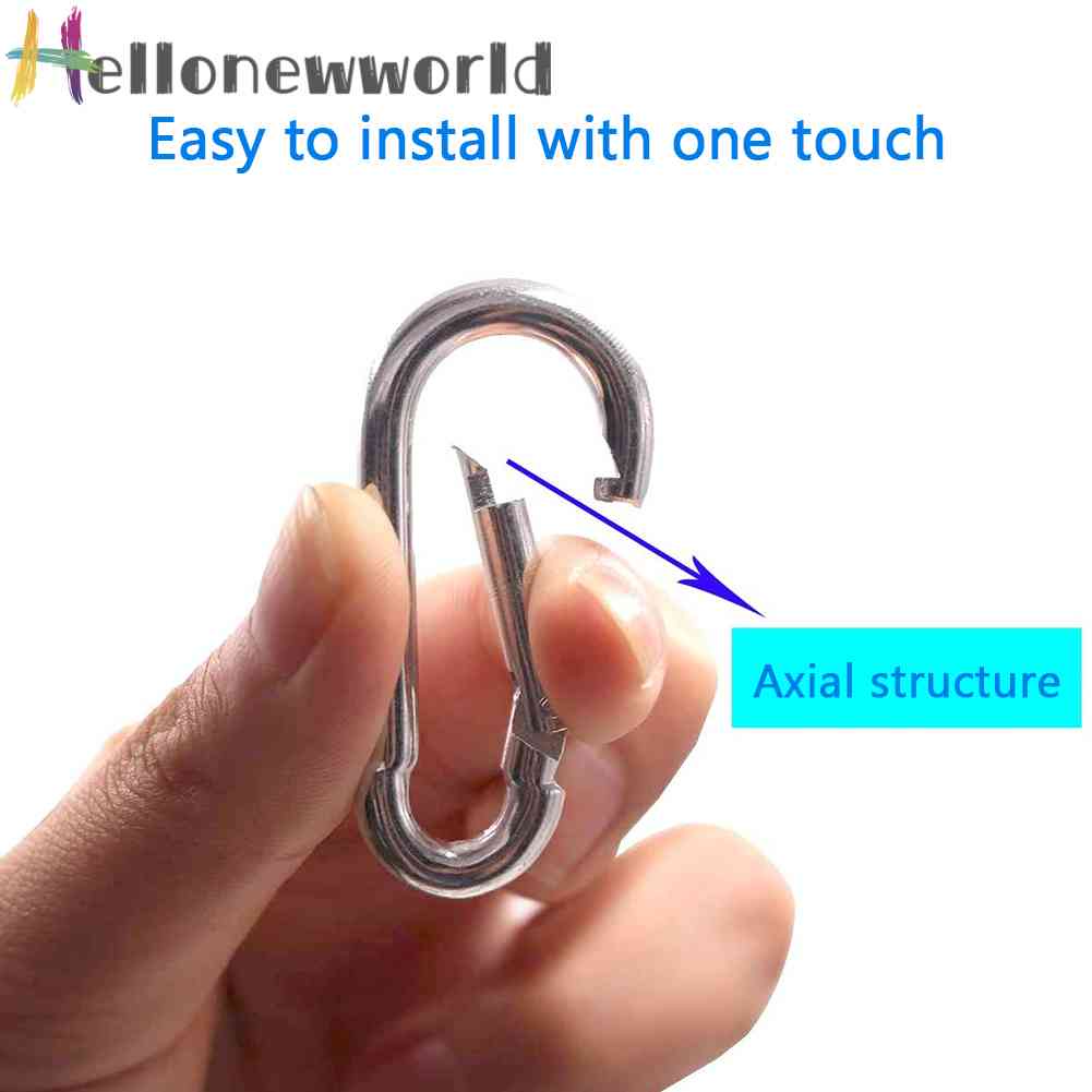 Stainless Steel Carabiner Clasp Outdoor Climbing Buckle Hook Survival Gear