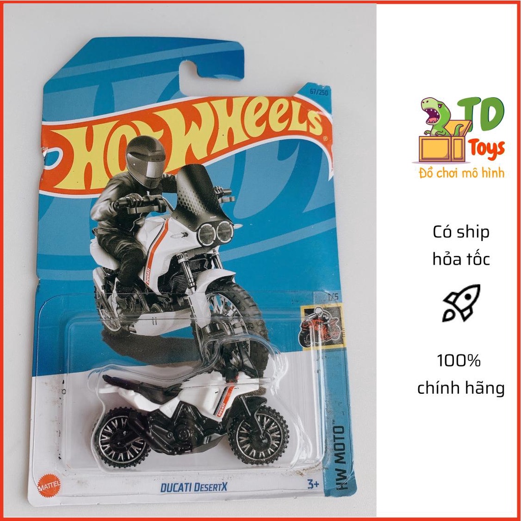 Xe Mô Hình Chính Hãng HotWheels - xe moto Ducati DesertX