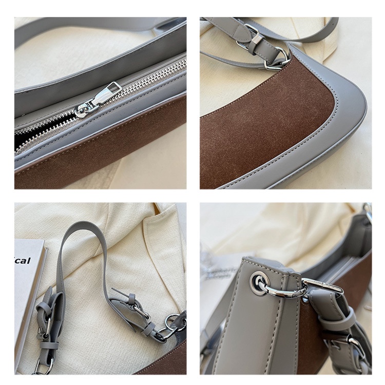 MISCHA Túi Đeo Vai MISCHA Chất Liệu PU Phong Cách retro Âu Mỹ Dễ Phối Đồ Thời Trang