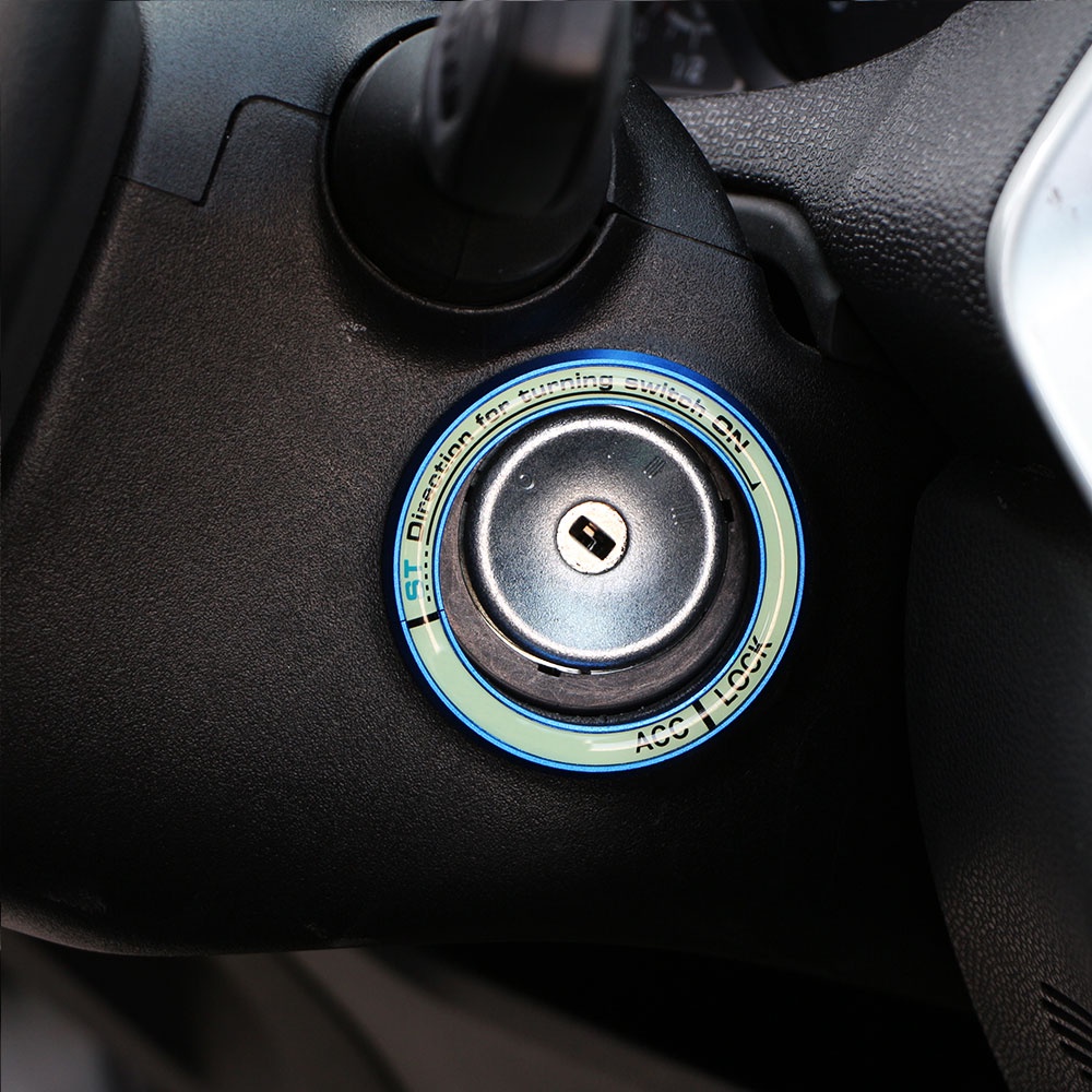 Vòng Dán Trang Trí Nút Khởi Động Xe Hơi Ford New Fiesta MK7 2009-2016 Màu Dạ Quang