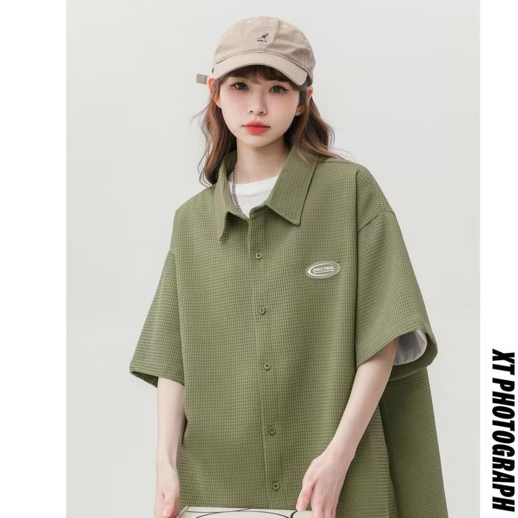 Áo Thun polo Tay Ngắn Vải Lụa Lạnh Thời Trang Công Sở Cho Nam Và Nữ