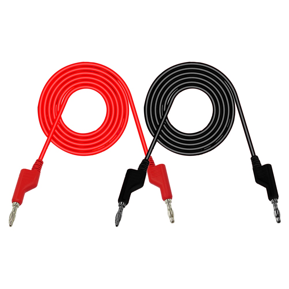 2Pcs Universal Meter Banana Plug Multimeter Test Cable Wires Kits Laboratory Electric Connecting Wires (Red + Black)