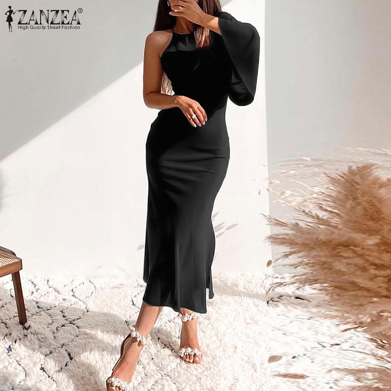 Đầm đuôi cá ZANZEA không tay cổ tròn thời trang cao cấp cho nữ