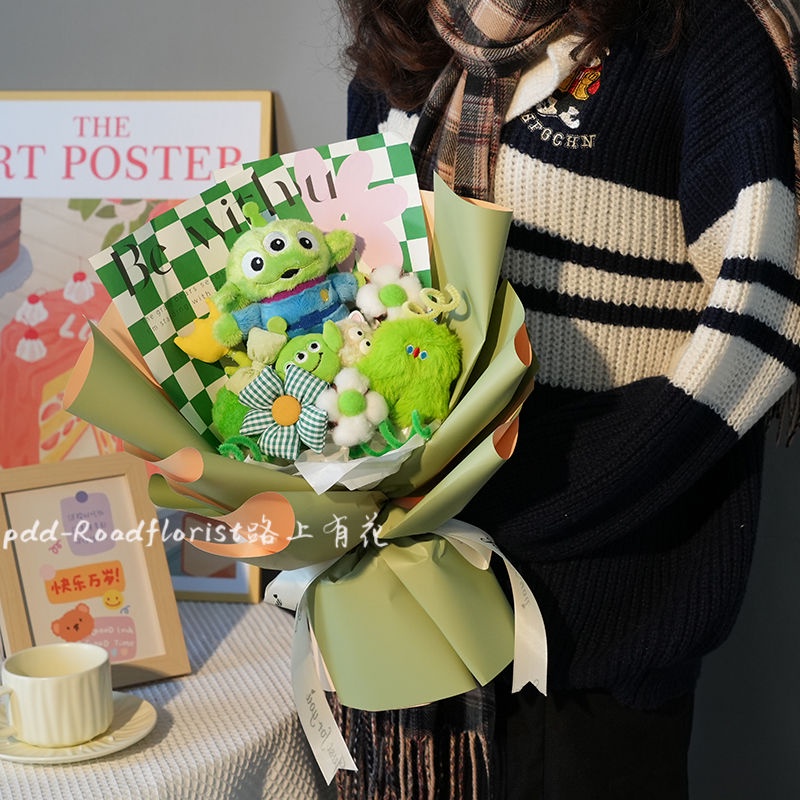 Bó Hoa Búp Bê Ba Mắt Hình Stitch Kuromi Sáng Tạo Làm Quà Tặng Sinh Nhật Cho Bạn Gái / Học Sinh
