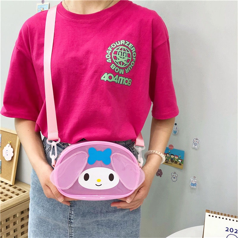 Túi Đựng Mỹ Phẩm Bằng PVC Trong Suốt Họa Tiết Melody Tai To Dễ Thương Phong Cách Nhật Bản