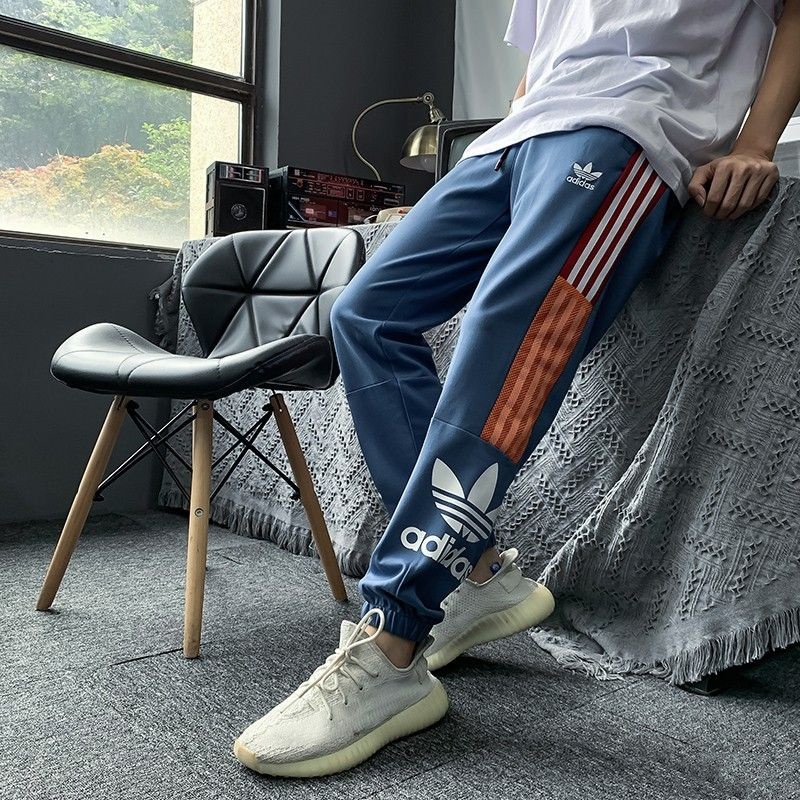 Quần Thể Thao Adidas 100% Cotton Kẻ Sọc Thêu Logo Thời Trang Cho Nam