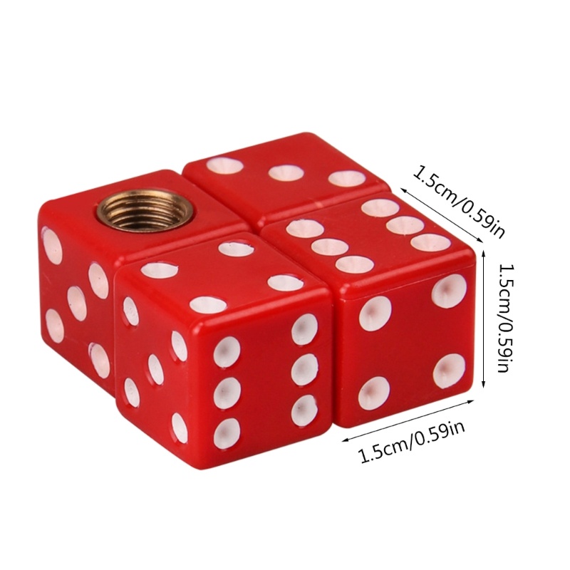 4 Nắp Van Bánh Xe Hơi Hình Xúc Xắc Chống Bụi