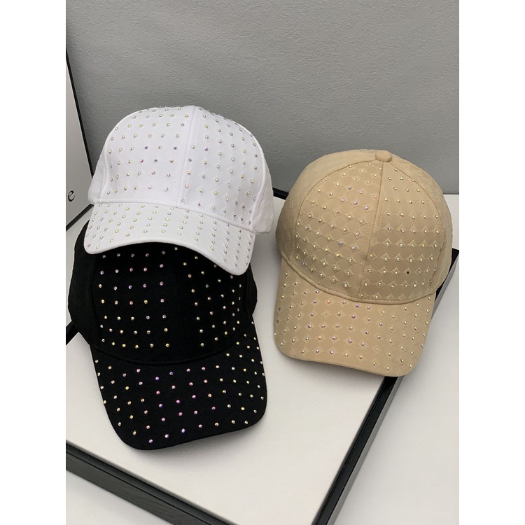 Mũ Lưỡi Trai Chống Nắng Đính Kim Cương Thời Trang Hàn Quốc Dành Cho Nữ