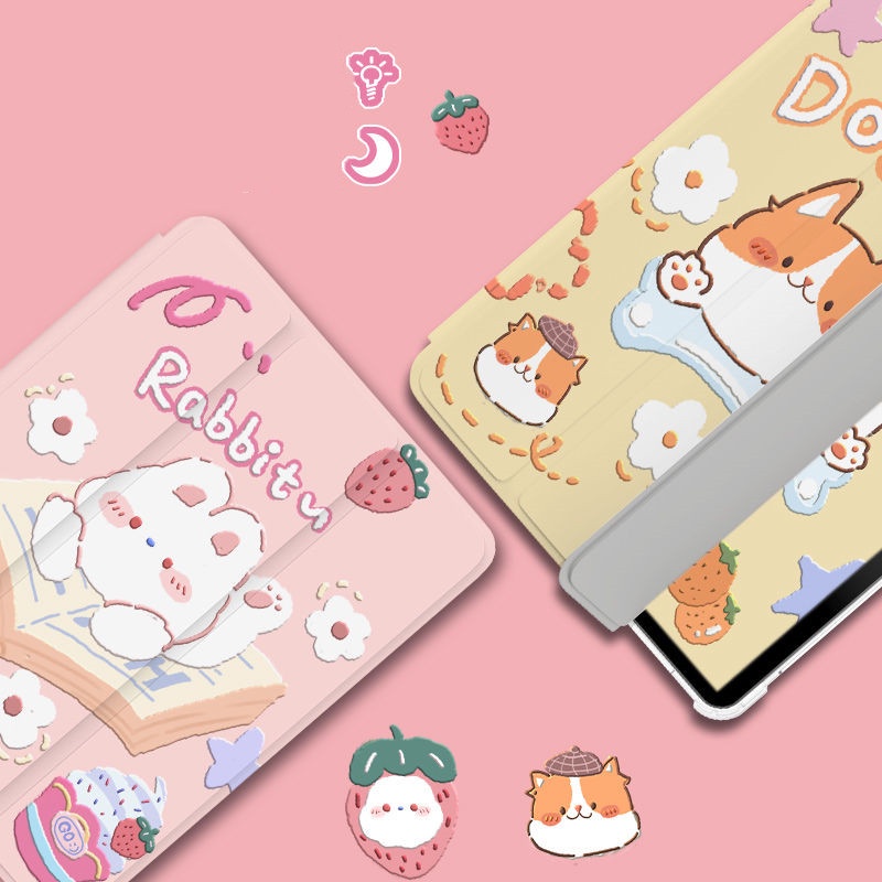 Ốp Máy Tính Bảng Mềm Hình Corgi Dễ Thương Có Khe Đựng Bút Cho iPad Gen10 Air4 / Air5 Gen7 / 8 / 9 Pro11 "Pro12.9" 2022 mini6