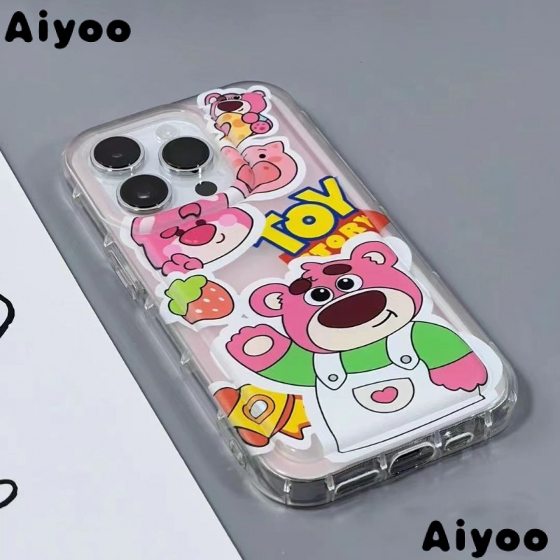 ✅Ốp Điện Thoại Túi Khí Mềm Hình Gấu Dâu Graffiti Cho iPhone14 13promax 12pro 78p xsmax xs