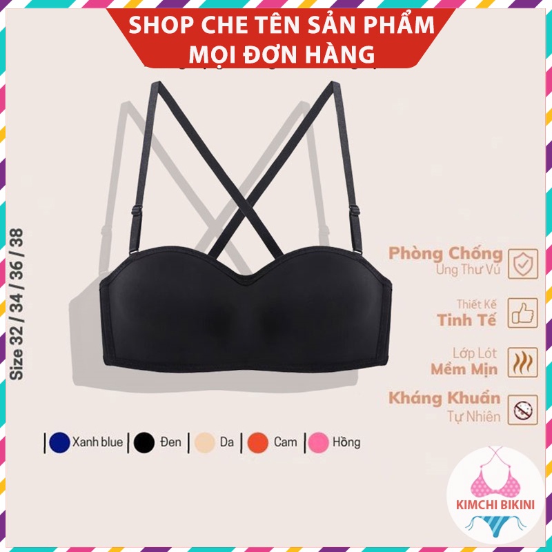 Áo lót nữ đúc su cúp ngang không gọng nâng ngực tạo khe KIMCHIBIKINI bra đẹp đệm mỏng cao cấp sexy AL023