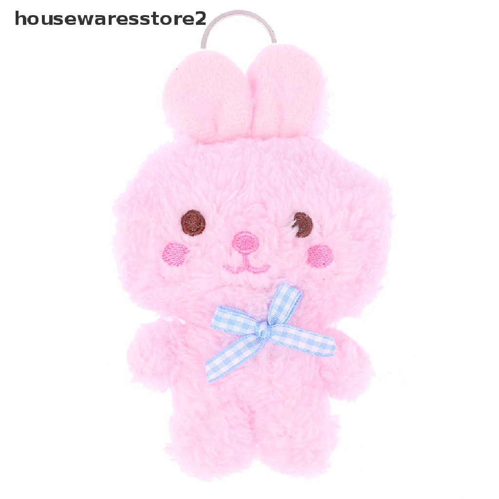 [housewaresstore2] Móc Khóa Đồ chơi nhồi bông Hình Động Vật Thỏ Gấu Ếch Gà Hoạt Hình Đáng Yêu