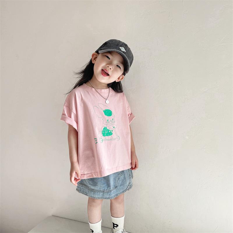 Áo thun cotton họa tiết chú mèo dễ thương cho bé