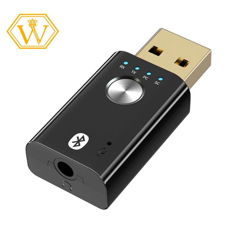 4 in 1 Wireless USB Bluetooth 5.0 Adapter 3.5mm Jack AUX BT Audio Receiver Transmitter for Car TV Speaker Adapter Stereo