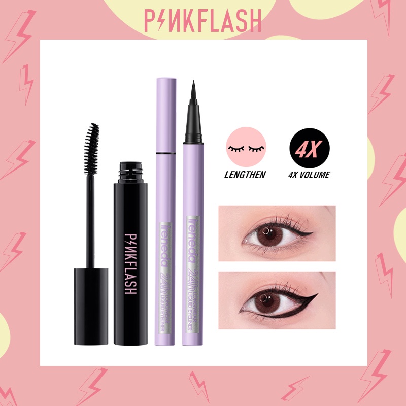 Bộ 2 Sản Phẩm Mascara Và Bút Kẻ Mắt Kháng Nước Lâu Trôi Thương Hiệu Pinkflash