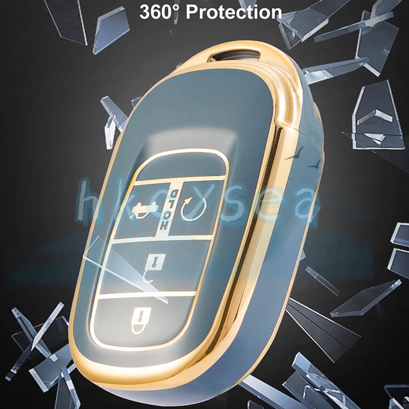 Vỏ Bọc Chìa Khóa Xe Hơi Bằng TPU Có 4 Nút Bảo Vệ Cho Honda Civic Accord HR-V CRV 2022 2023