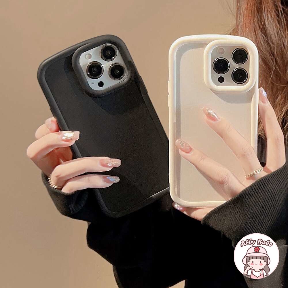 Ốp Điện Thoại TPU Mềm Bóng Dày Dặn Màu Trơn Đơn Giản Bảo Vệ Ống Kính Máy Ảnh Cho IPhone 14 Pro Max 13 12 11 Pro Max