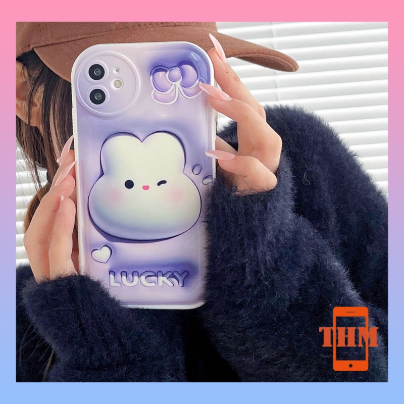 Ốp lưng iphone Con thỏ hồng đáng yêu, cảm giác 3D, vỏ điện thoại đệm khí Cho Iphone 6 / 6S / 6splus / se / 7 / 7plus / 8 / 8plus / X / xs / xsmax / 11 / 12 / 13 / 14 / Plus / Pro / Pro Max-5066