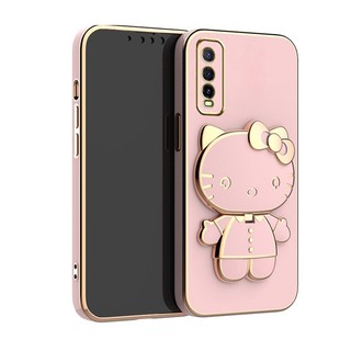 Ốp Điện Thoại Mềm Có Giá Đỡ Gương Hình Mèo Cho VIVO Y20 Y20i Y20S Y20T Y12A Y11S Y12S Y20A Y20G