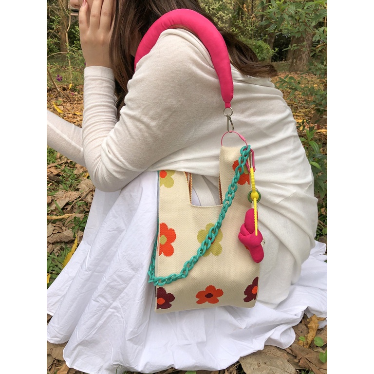 Túi Đeo Chéo Đan Len Thủ Công Họa Tiết Hoa Nhỏ Dễ Thương Phong Cách Nhật Bản Thời Trang Mùa Hè 2023 Cho Nữ