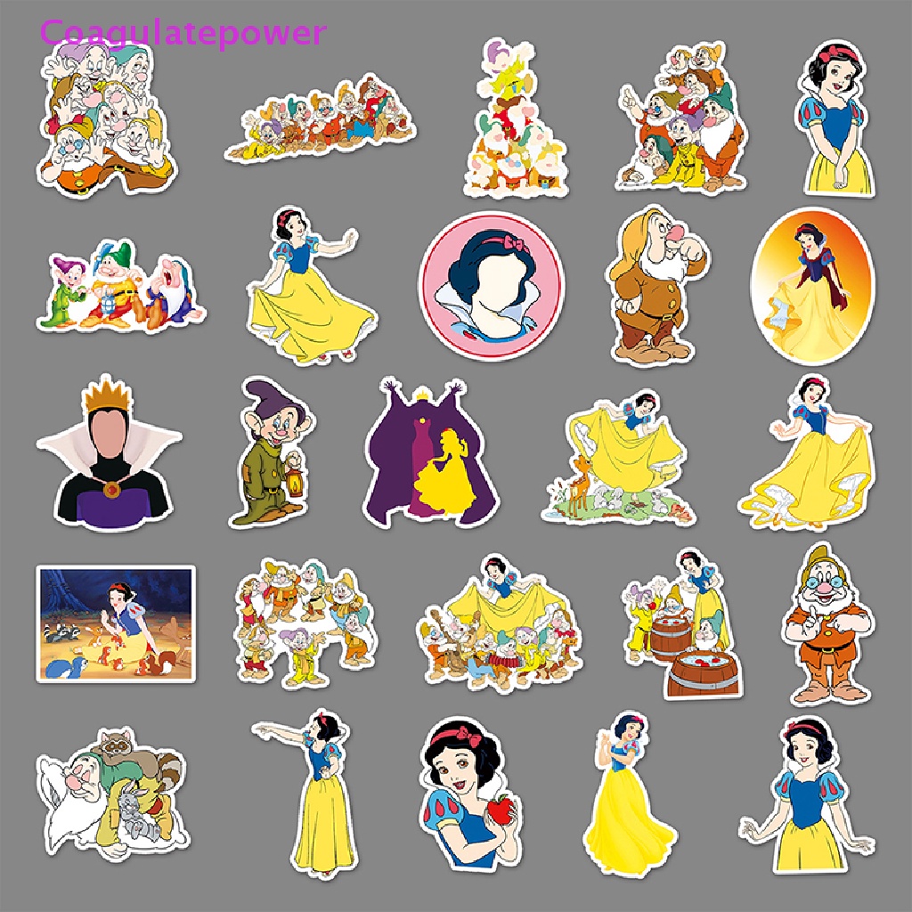 Coa 50PCS Disney Snow White Cartoon Sticker DIY Laptop Graffiti Decals Fun for Kid Wer