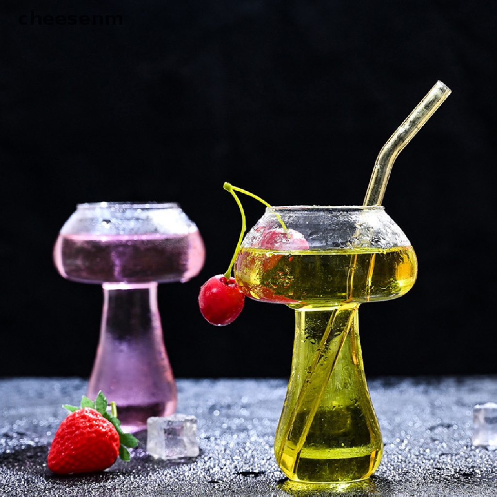 Ly Thủy Tinh Uống Rượu Cocktail Thiết Kế Hình Cây Nấm Mới Lạ