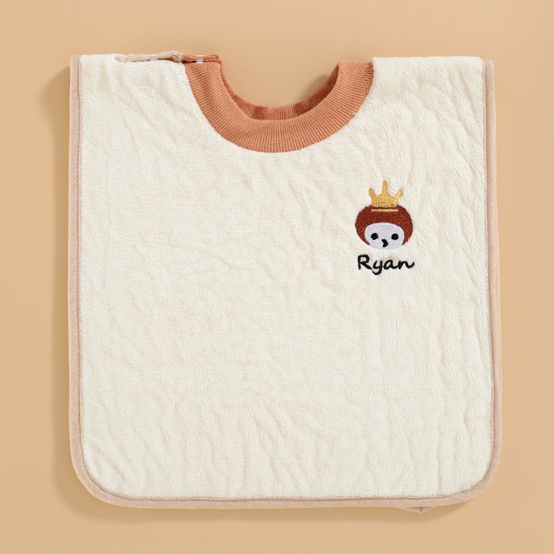 MOMCHOOSE Yếm Ăn Vải Nhung San Hô Chống Thấm Nước Kiểu Công Chúa Dễ Thương Cho Bé Sơ Sinh